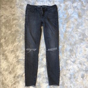 Faded Black Ripped Knee Skinny Jeans